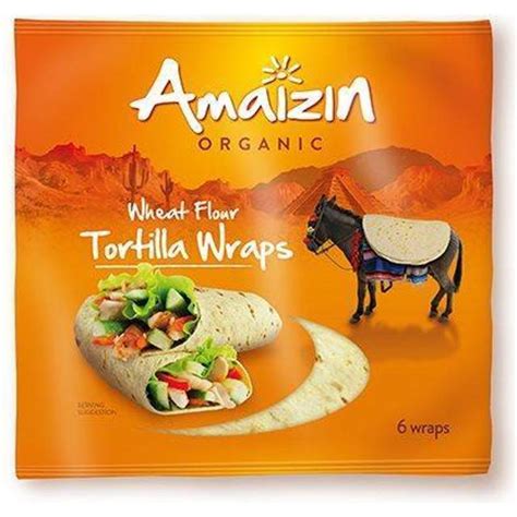 Amaizin Organic Wheat Flour Tortilla Wraps 240g 6st • Pris