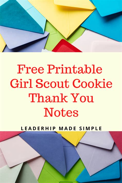 Girl Scout Cookie Thank You Printables