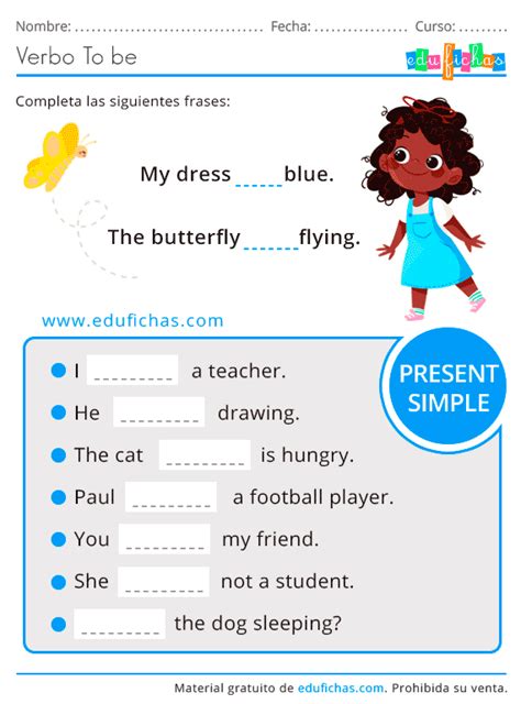 Verbo To Be Ejercicios De Inglés Para Niños 【descarga Pdf】