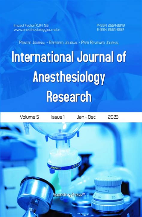 International Journal Of Anesthesiology Research Akinik Publications