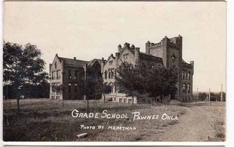 Rppc Pawnee Ok Grade School Building 1920s Era Postcards For