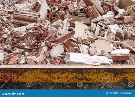 Removal Of Debris Construction Waste Building Demolition Stock Image