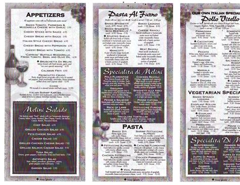 Melini's Resturaunt Menu, Menu for Melini's Resturaunt, Portsmouth ...