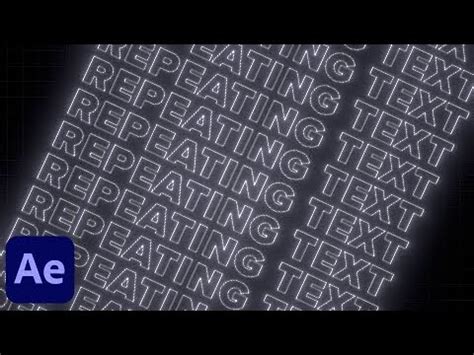 Repeating Text Animation In After Effects Youtube