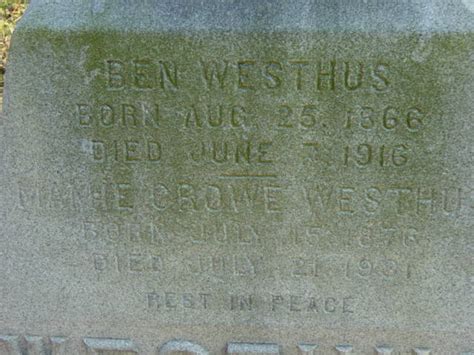 Bernhard Ben Westhus M Morial Find A Grave