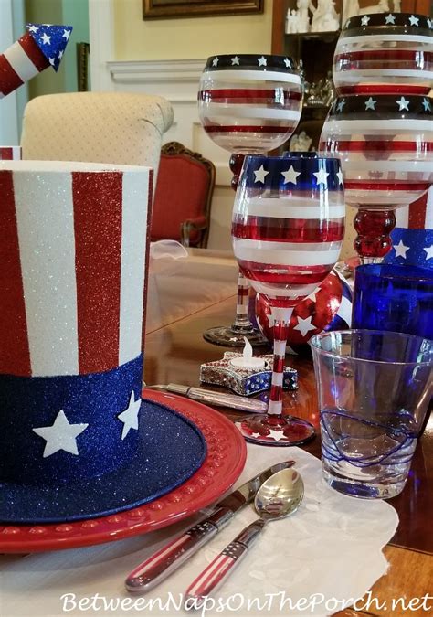 Festive Table Setting For A 4th Of July Patriotic Celebration