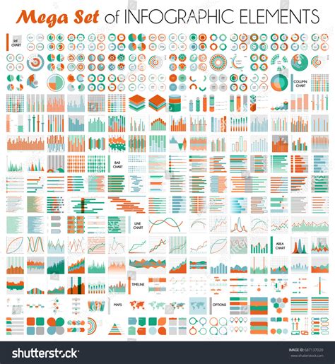 Gran conjunto vectorial de elementos infográficos vector de stock