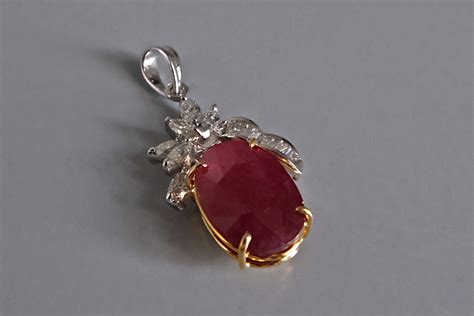 Natural Vintage Ruby Pendant Necklace 18k Gem Gardener