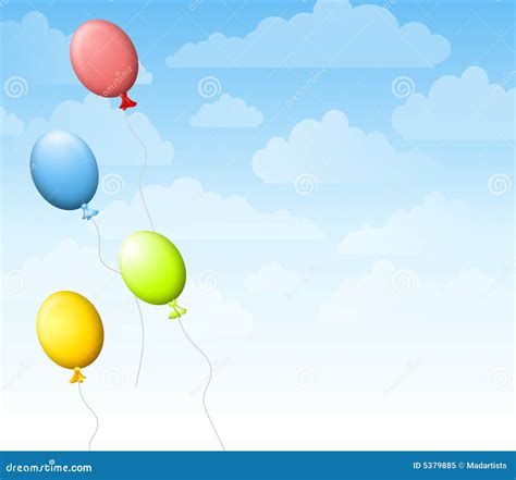 Balloons in the Sky Background Stock Illustration - Illustration of ...