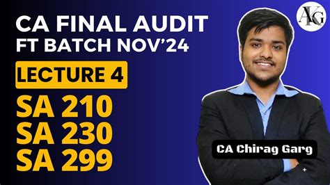 Lecture 4 SA 210 SA 230 SA 299 CA Final Audit Fastrack Batch Nov 24