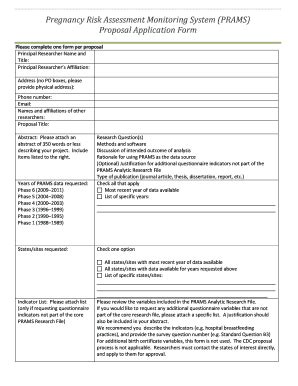 Fillable Online Cdc Pregnancy Risk Assessment Monitoring System PRAMS