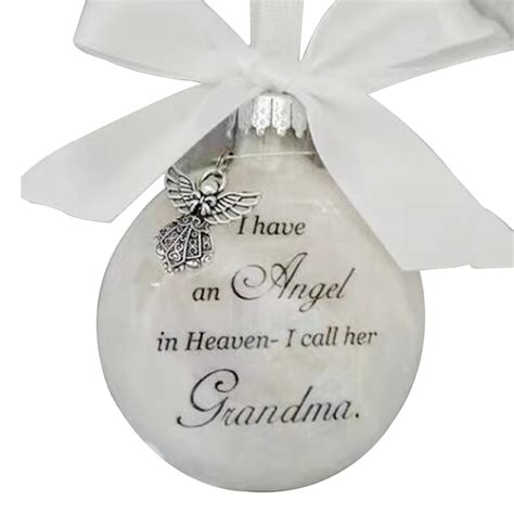 Christmas Ornament Feather Ball Angel In Heaven Memorial Ornament