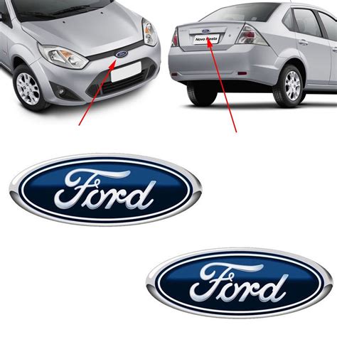 Par Emblema Logo Ford Fiesta Azul Submarino