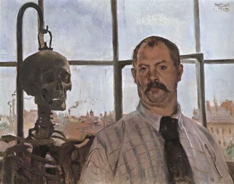 Self Portrait With Skeleton Lovis Corinth Open Picture USA Oil Painting