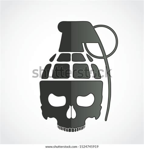 Skull Grenade Modern Military Symbol Design Image Vectorielle De