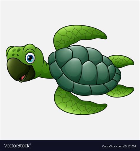 Cute Turtle Cartoon Royalty Free Vector Image Vectorstock