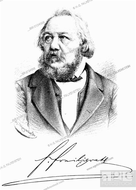 Historical Print Portrait Of Hermann Ferdinand Freiligrath