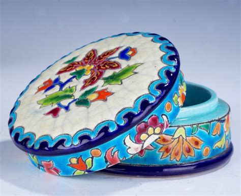 La Fa Encerie De Longwy Lidded Bowl With Floral Cloisonne Catawiki