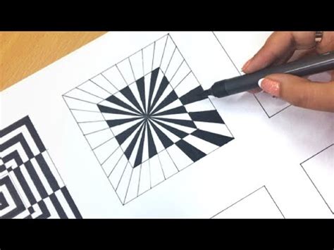 6 Optical illusion drawings for beginners/ illusion patterns/tricks ...