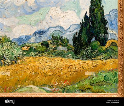 Detail Wheat Field With Cypresses 1889 By Vincent Van Gogh Stock