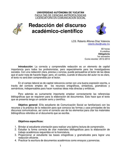 Redacción Del Discurso Académico Científico Universidad Autónoma De