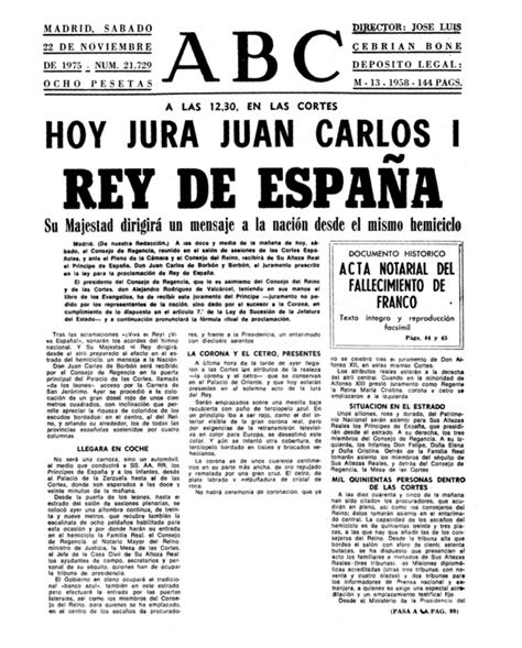 Hoy jura Juan Carlos I Rey de España Archivo Linz de la Transición