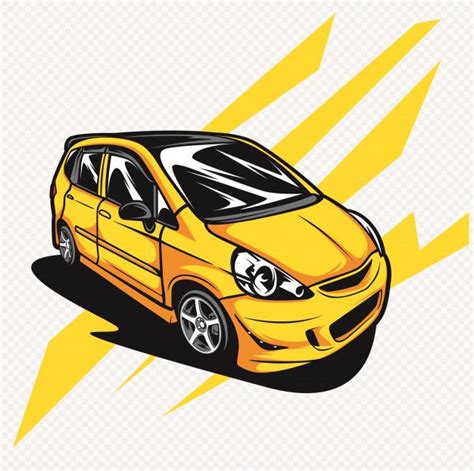 Premium Vector Car Honda Jazz Bike Illustration Honda Fit