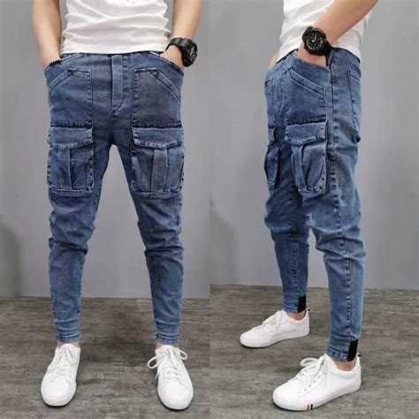 Pantalon Cargo Pour Hommes Style Hip Hop Salopette Tendance Jeans