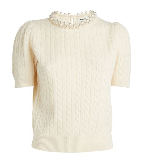 Womens Sandro Beige Wool Cashmere Sweater Harrods {countrycode}