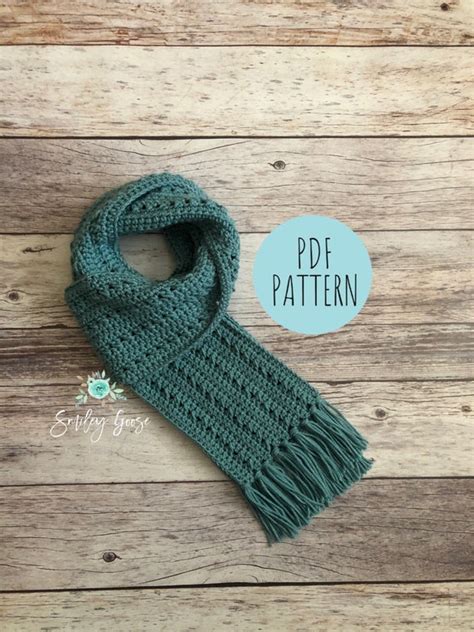 CROCHET SCARF PATTERN Rowan Scarf Easy Crochet Scarf Etsy