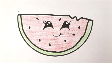 How To Draw Cute Watermelondrawing Cute Thingseasy Drawingstep By