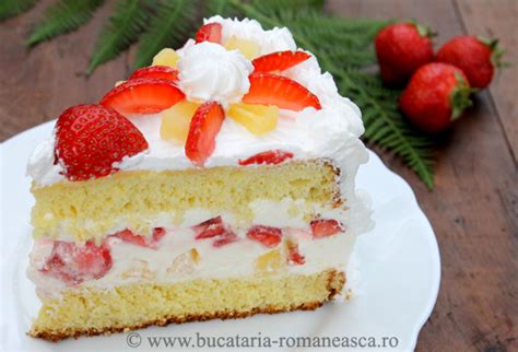 Tort Cu Ananas Si Capsuni Retete Culinare Bucataria Romaneasca