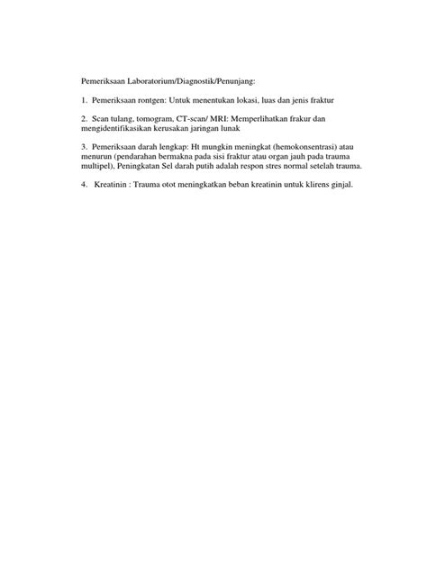 Pemeriksaan Penunjang Fraktur Femur Pdf