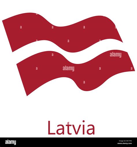 Vector Illustration Waving Flag Of Latvia Icon Latvia Flag Button Isolated On White Background