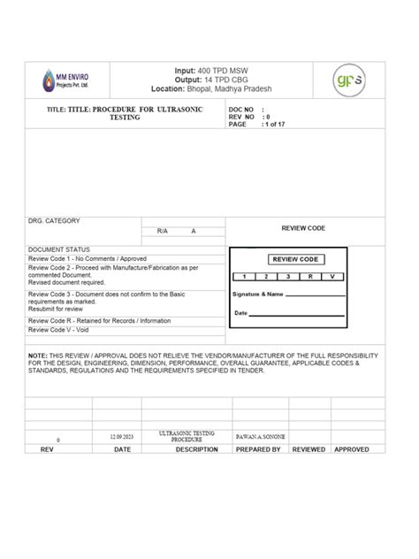 Ultrasonic TestingProcedure | PDF