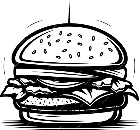 Premium Vector Burger Hamburger Hand Drawn Vector Illustration Sketch Retro Style