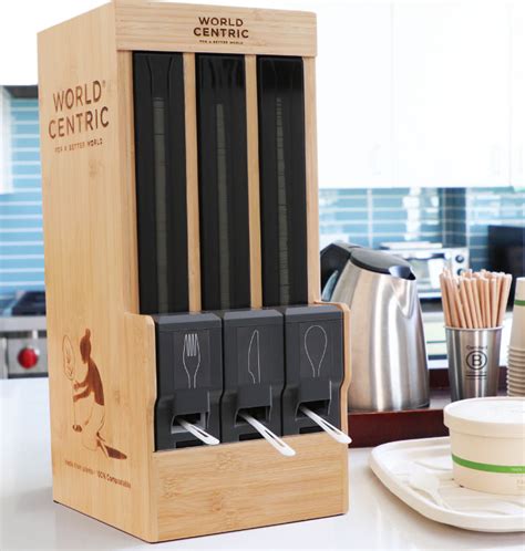 World Centric Touchless Utensil Dispenser Fork Knife Spoon Dp Ba Fks