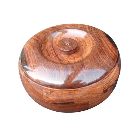 Wooden Chapati Box Roti Box Container Hot Pot Roti Dabba Pakka Sheesham Wood Colours Browen