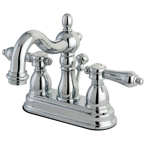 Kingston Brass Restoration 4 In Centerset 2 Handle High Arc Bathroom Faucet In Polished Chrome