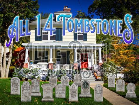 Haunted Mansion Tombstones All 14 High Detail Photo Realistic