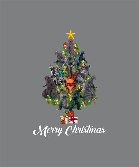 Merry Christmas Godzilla-Christmas Gift Digital Art by Felix