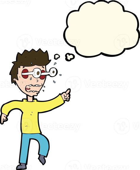 Cartoon Man With Popping Out Eyes With Thought Bubble 45091642 Png