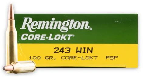 Remington Core-Lokt 243 Winchester Ammunition Ballistics - Gunners Den