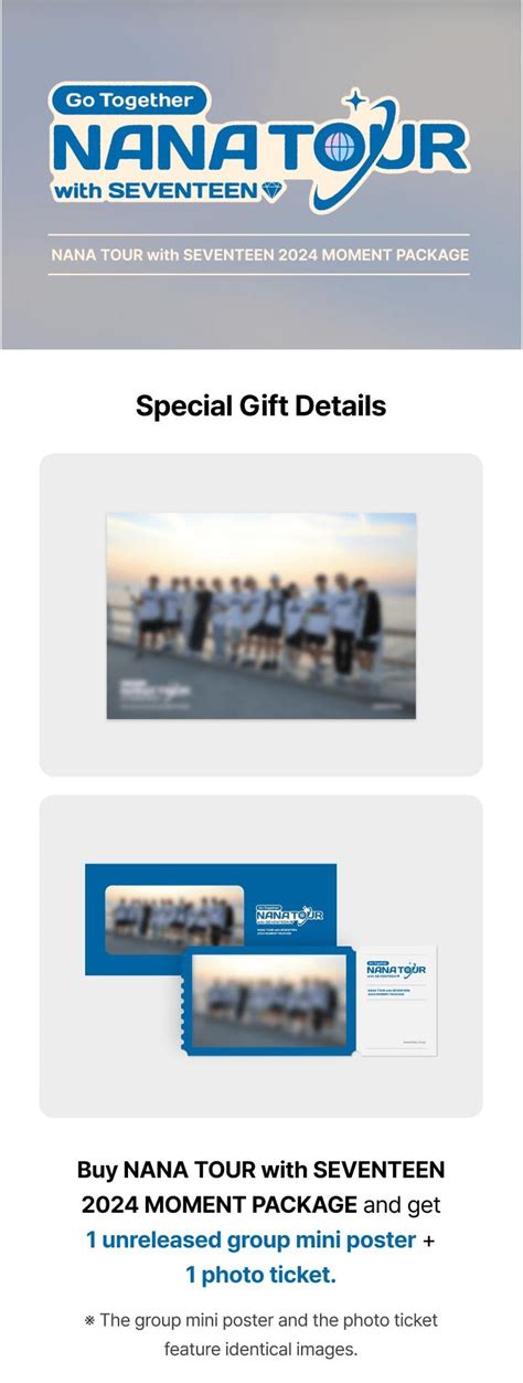 Seventeen 2024 Nana Tour Moment Package Weverse Benefit