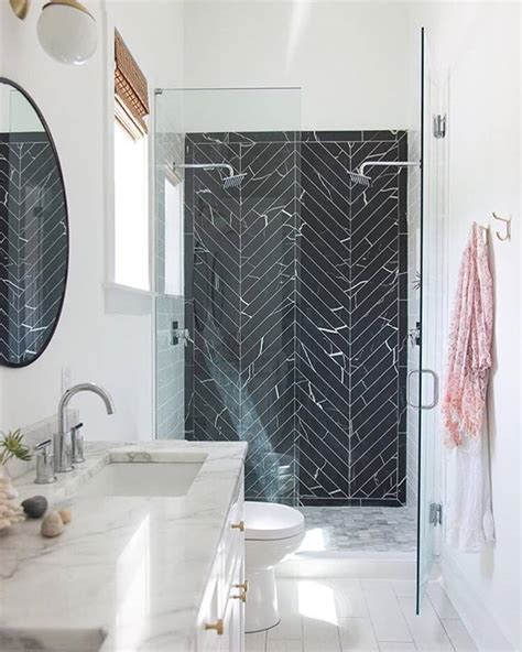 Black Marble In The Bathroom Tile Baths Fixtures And Floors