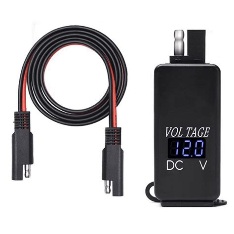 SAE To USB Adapter With Voltmeter Motorcycle Quick Disconnect Plug