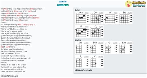 Chord Valerie Tab Song Lyric Sheet Guitar Ukulele Chordsvip