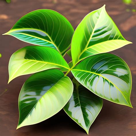 Premium Ai Image Green Variegated Leaves Of Cassumunar Ginger