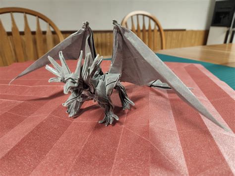 My First Ever Complex Origami Ancient Dragon By Satoshi Kamiya R Origami