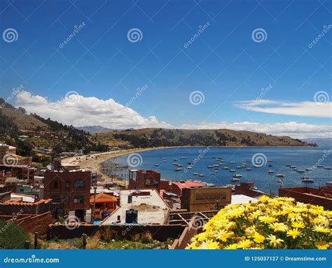 Copacabana Strand Und Titicaca See Bolivien Redaktionelles